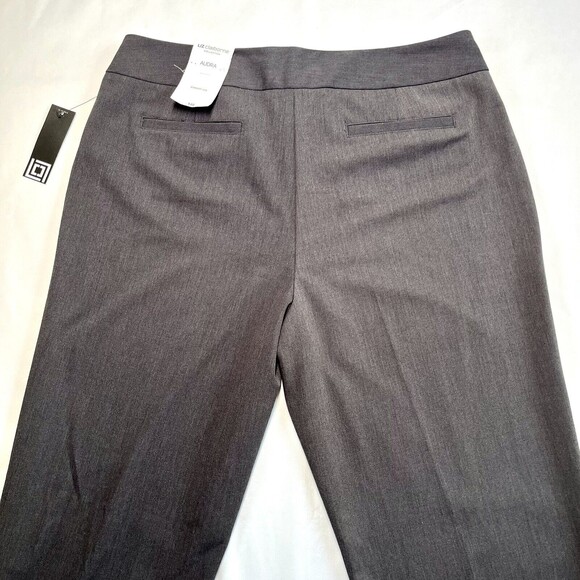NWT Liz Claiborne Audra Dress Career Pants Gray Sz 14 Straight Wide Leg Relaxed - Picture 6 of 9